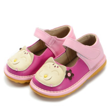 Cute Baby Girl Cat Squeaky Shoes Handmade Soft